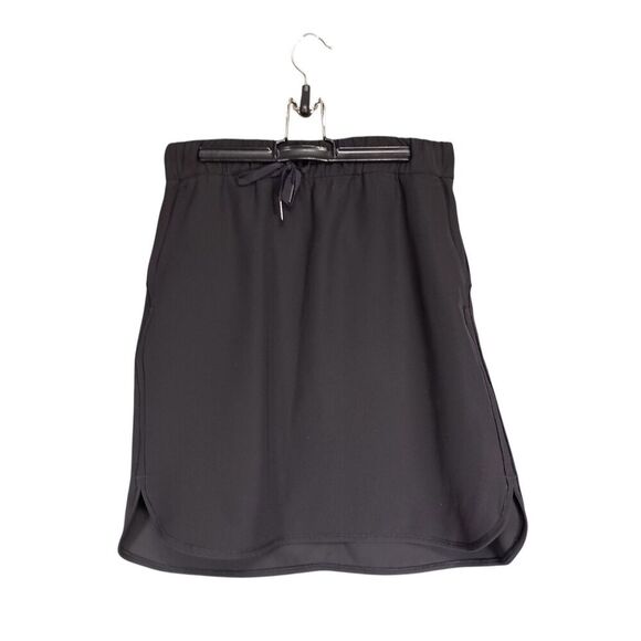 Lululemon On The Fly Skirt Woven Black Pull on Drawstring Elastic Waist Pocket 6 - Picture 1 of 4